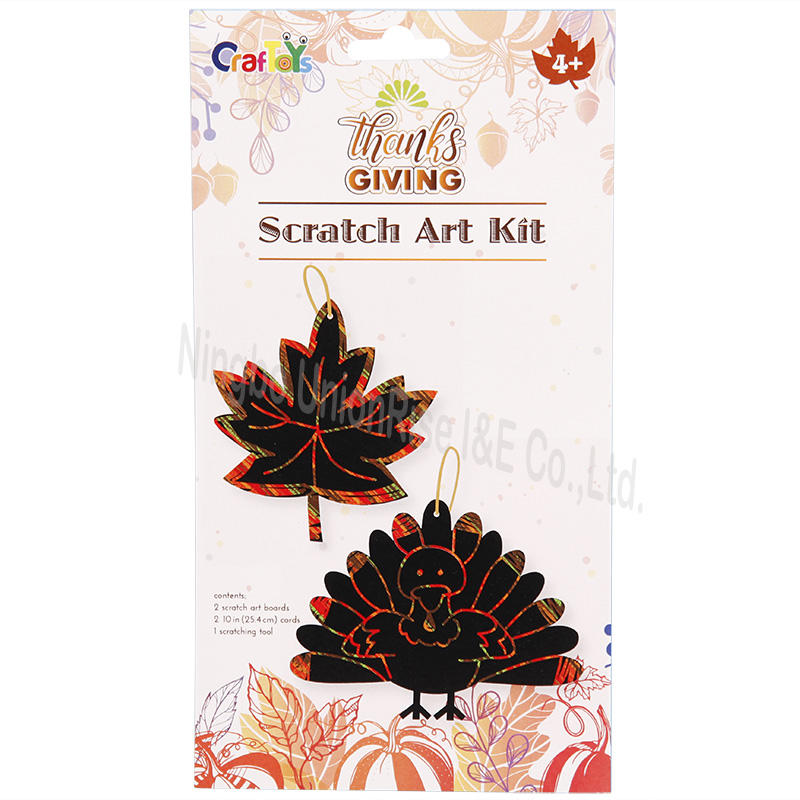 Scratch Art Kit Leaves&Turkey