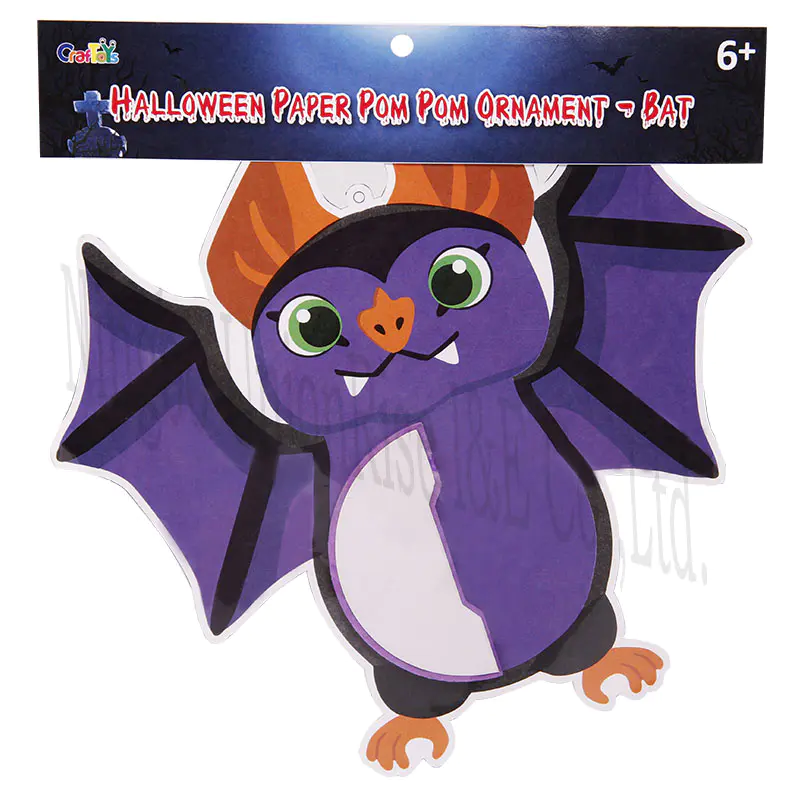 Halloween Paper Pom Pom Ornament-Bat